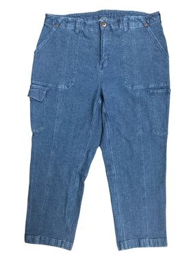 Duluth Trading Women’s Relaxed Fit Blue Denim Cargo Pants